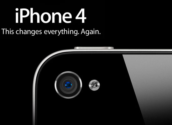 iphone 4 với camera hd iPhone 4 được trang bị Camera HD cùng đèn Flash LED