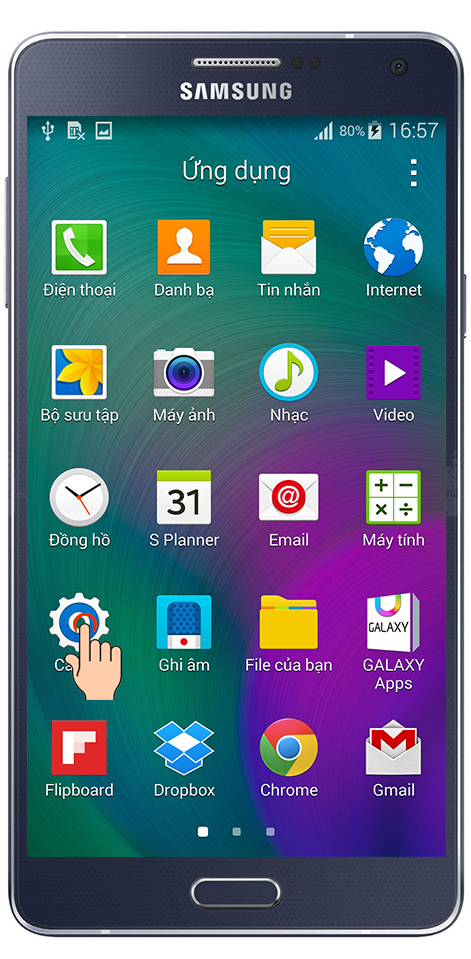 Bật hiển thị phần trăm Pin trên Samsung Galaxy A7