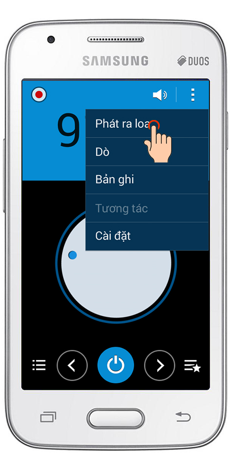 Loa Phát âm thanh ra loa ngoài khi mở radio trên Samsung Galaxy V