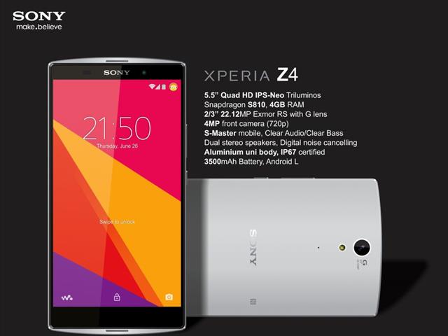 Xperia Z4 trong bản thiết kế mới