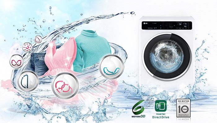 Công nghệ 6 Motion giúp giặt sạch quần áo hiệu quả