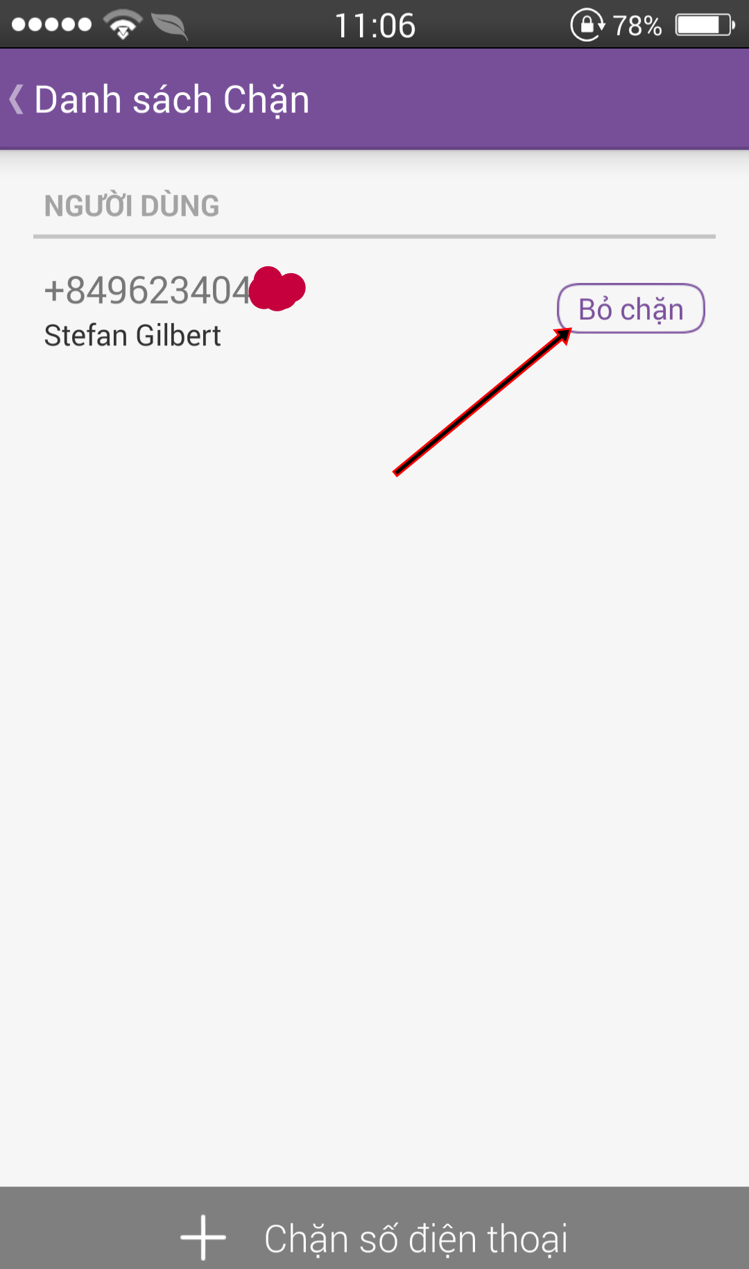 Chặn tin nhắn rác trên Viber