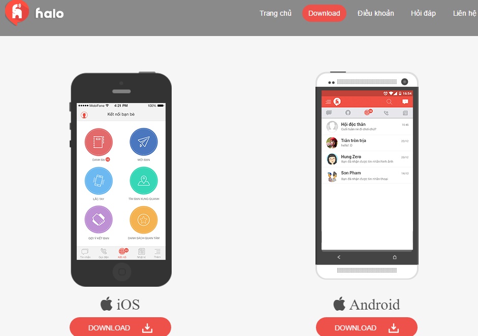 Tải ứng dụng Halo cho Android và iOS