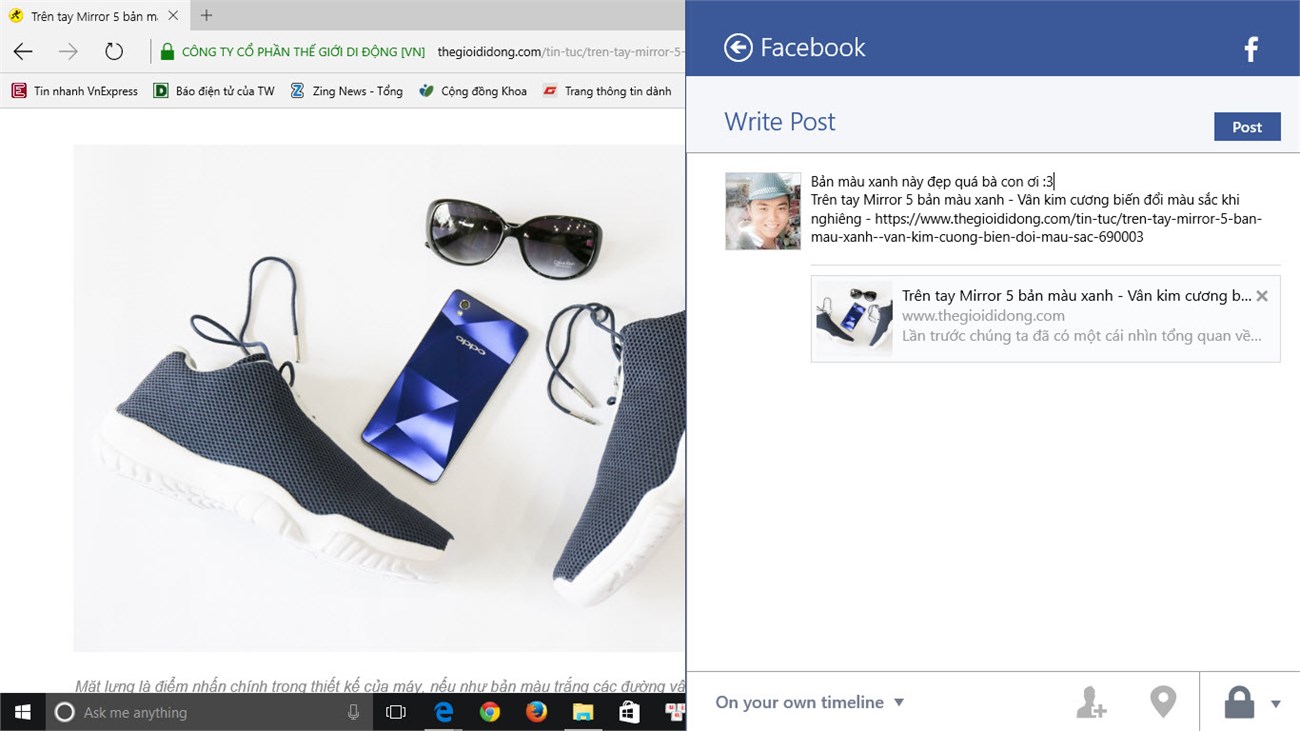 Chia sẻ nhanh chóng trên Microsoft Edge