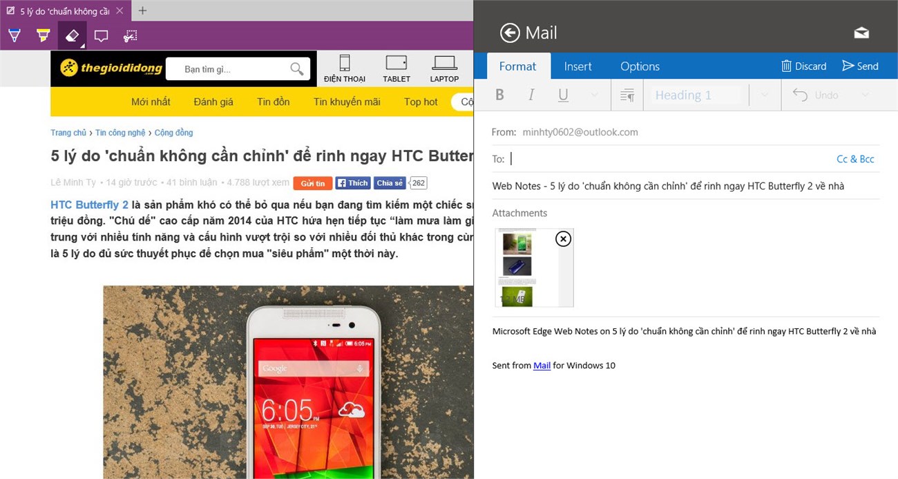 Chia sẻ dễ dàng với sự hỗ trợ từ nhiều ứng dụng Universal khác trên Windows 10