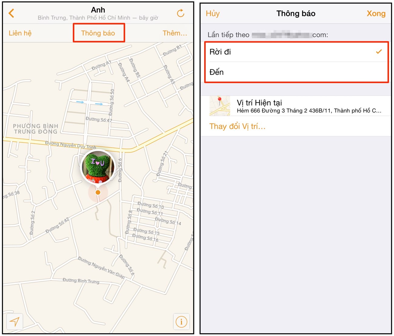 Theo dõi vị trí của iPhone B Theo dõi vị trí của iPhone B
