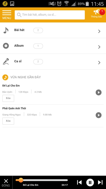 Tải và nghe nhạc trên app TGDD 9