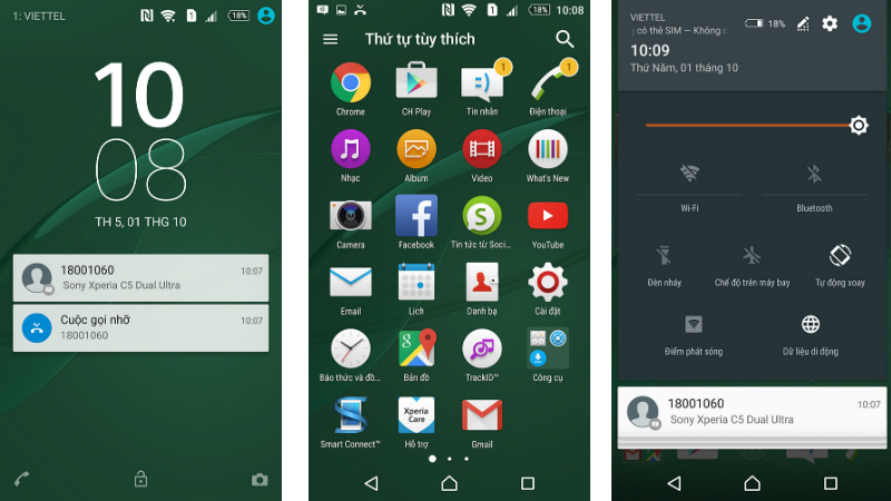 Giao diện Sony Xperia C5 Dual Ultra Giao diện Sony Xperia C5 Dual Ultra