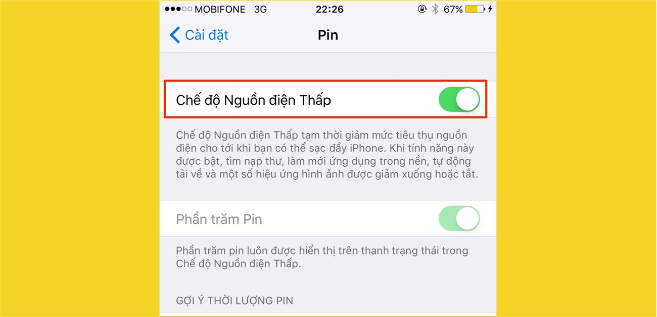 Kích hoạt chế độ tiết kiệm pin trên iOS 9 Kích hoạt chế độ tiết kiệm pin trên iOS 9