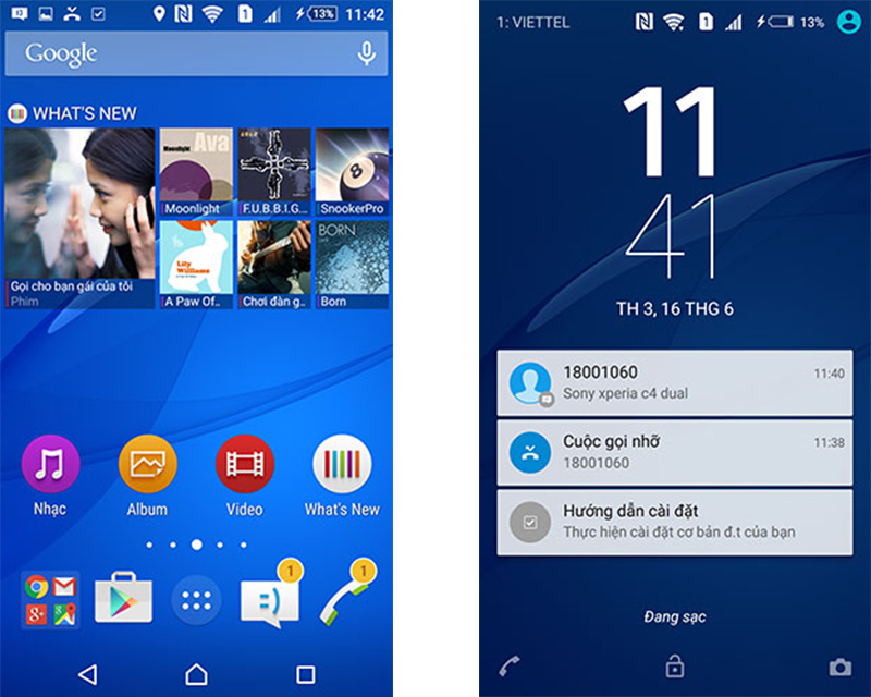 Giao diện sử dụng Sony C4 Dual Giao diện sử dụng Sony C4 Dual