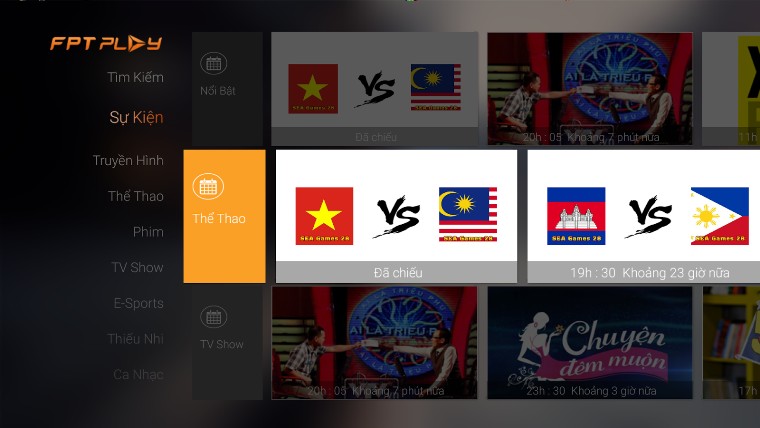 Kênh thể thao trên FPT Play Kênh thể thao trên FPT Play