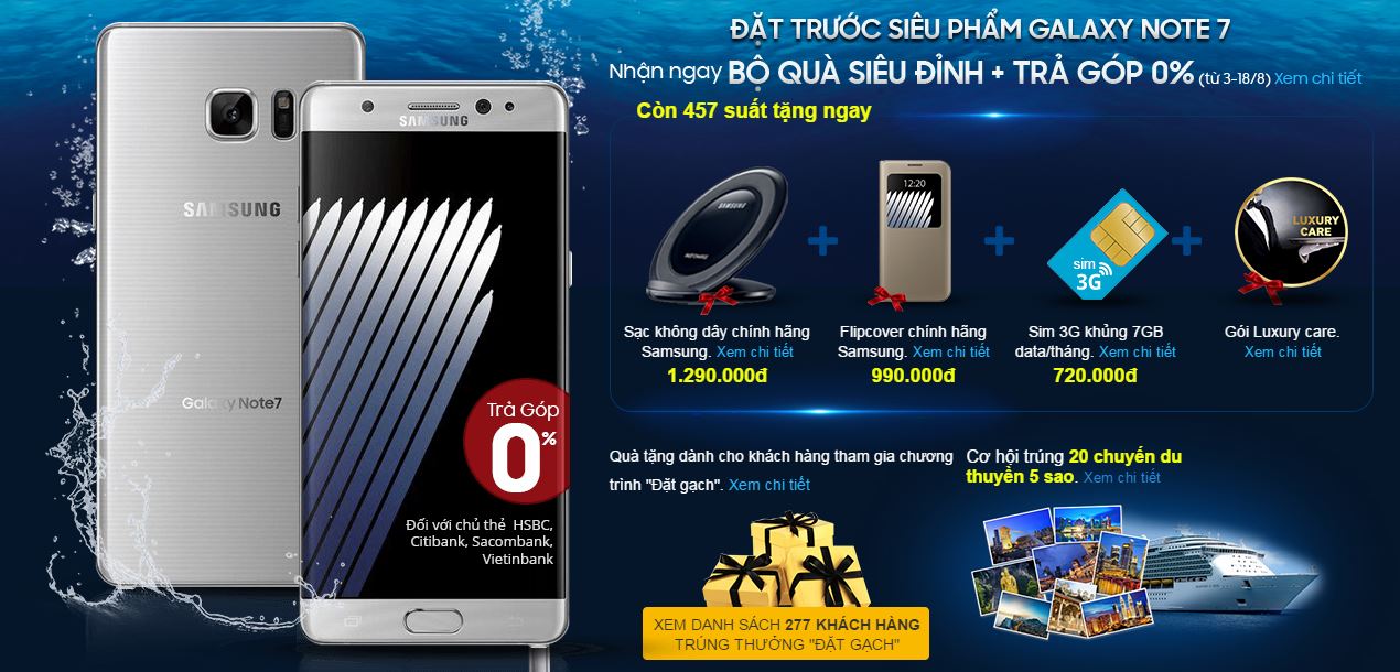 Siêu phẩm Galaxy Note 7 chính thức ra mắt tại Việt Nam