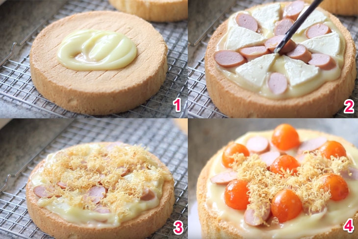Cách làm bánh bông lan trứng muối bằng nồi cơm điện