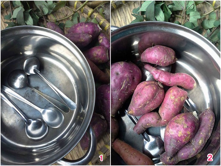 Cách nướng khoai bằng thìa inox ngon như nướng than Cách nướng khoai bằng thìa inox ngon như nướng than
