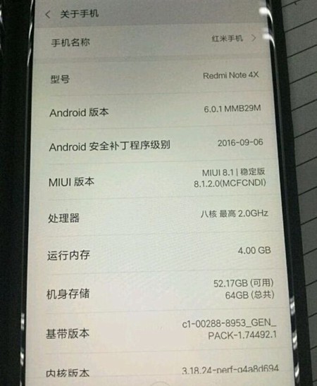 Xiaomi Redmi Note 4X lộ ảnh thực tế kèm cấu hình khá chi tiết Xiaomi Redmi Note 4X lộ ảnh thực tế kèm cấu hình khá chi tiết