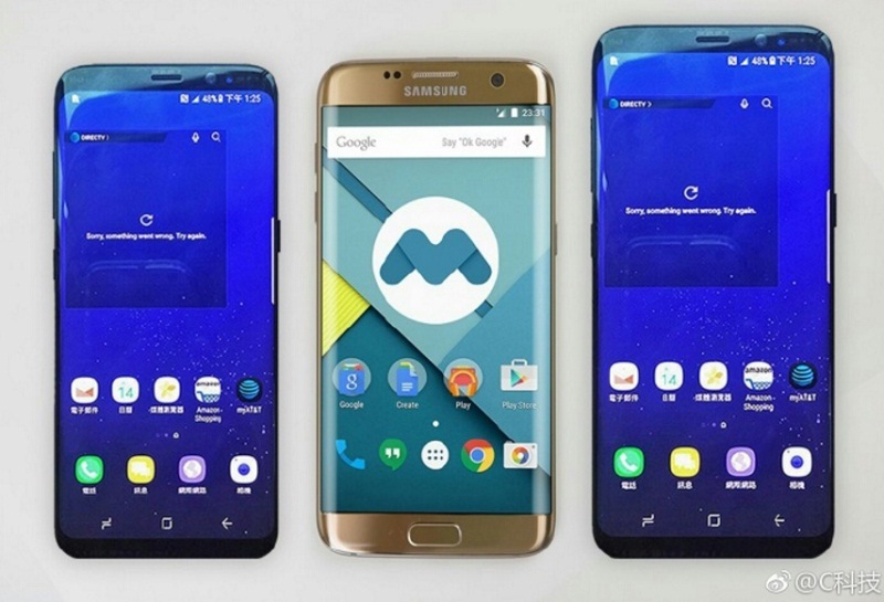 Galaxy S8, Galaxy S7 Edge và Galaxy S8 Plus (Từ trái qua). Galaxy S8, Galaxy S7 Edge và Galaxy S8 Plus (Từ trái qua).