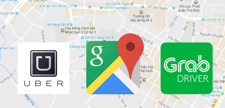 Google Maps hỗ trợ Uber, Grab