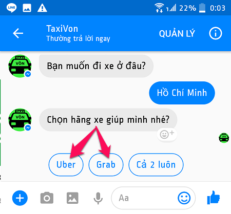 Chọn Uber hoặc Grab