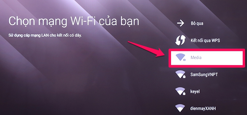 Chọn mạng wifi