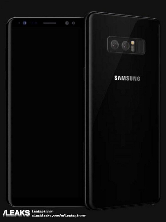Ảnh render Galaxy Note 8 a