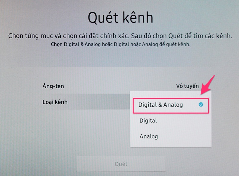 Chọn Digital và Analog