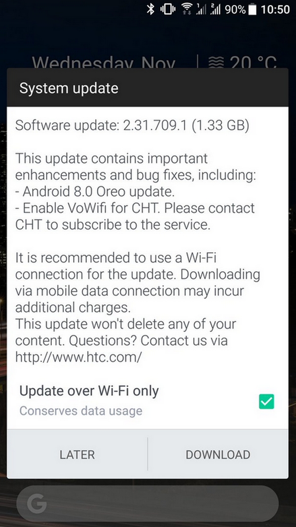 HTC U11 tại Đài Loan hiện đang nhận bản cập nhật Android 8.0 Oreo - ảnh 2 HTC U11 tại Đài Loan hiện đang nhận bản cập nhật Android 8.0 Oreo - ảnh 2