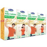 Sữa đậu nành Vinamilk nguyên chất hộp 200ml (lốc 4 hộp)