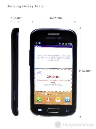 Samsung galaxy Ace 2 I8160 kích thước