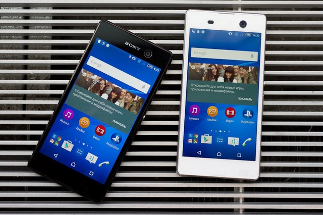 Màn hình sử dụng công nghệ tiên tiến Mobile BRAVIA Engine 2 của Sony (Xperia M5 (bên trái) và Xperia C5) Màn hình sử dụng công nghệ tiên tiến Mobile BRAVIA Engine 2 của Sony (Xperia M5 (bên trái) và Xperia C5)