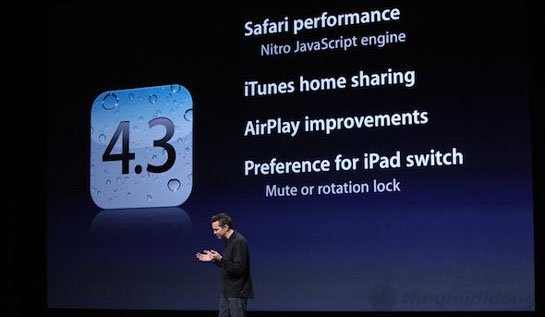 iOS 4.3 với nhiều cải tiến trên iPad 2 3G 16GB