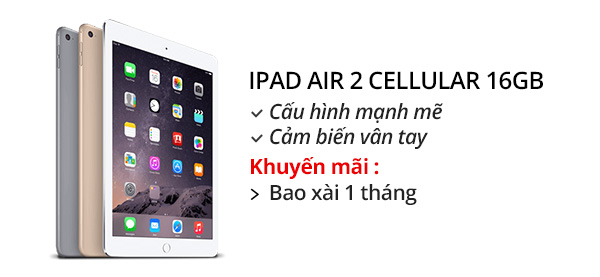 Máy tính bảng iPad Air 2 Cellular 16GB