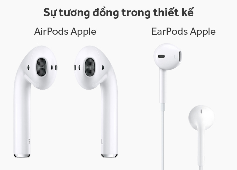 Tai nghe Bluetooth AirPods Apple MMEF2 - Ngoại hình AirPods tương tự như EarPods Tai nghe Bluetooth AirPods Apple MMEF2 - Ngoại hình AirPods tương tự như EarPods