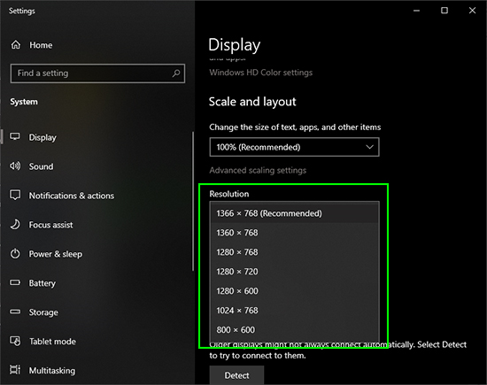 Hướng dẫn thay đổi độ phân giải màn hình máy tính trên Windows 10