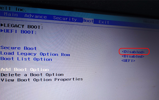 Dòng Secure Boot chọn Disabled để tắt Dòng Secure Boot chọn Disabled để tắt