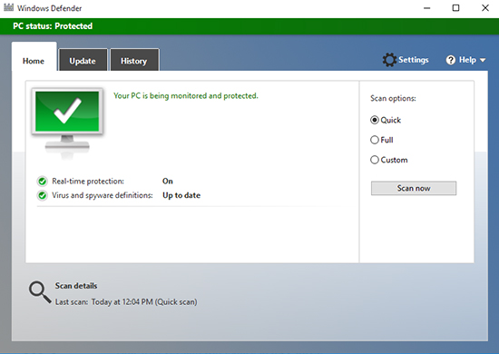 Công cụ Windows Defender