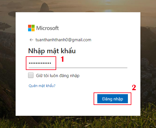 Nhập mật khẩu tài khoản