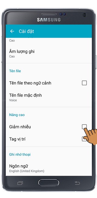 Kích hoạt tính năng giảm nhiễu