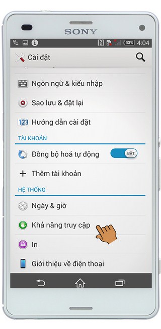 Chọn khả năng truy cập