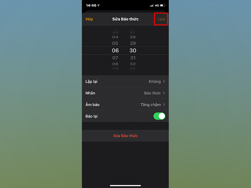 Check the alarm option in alarms on iPhone and iPad