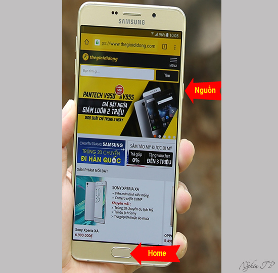 Chụp màn hình trên Samsung Galaxy A9 Pro