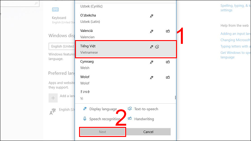 Chọn Tiếng Việt (Vietnamese) > Next Chọn Tiếng Việt (Vietnamese) > Next