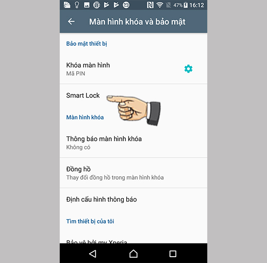 Vào Smart Lock